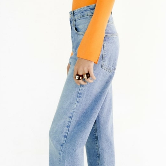 (NWOT) Zara High Rise Straight Jeans - Picture 7 of 8